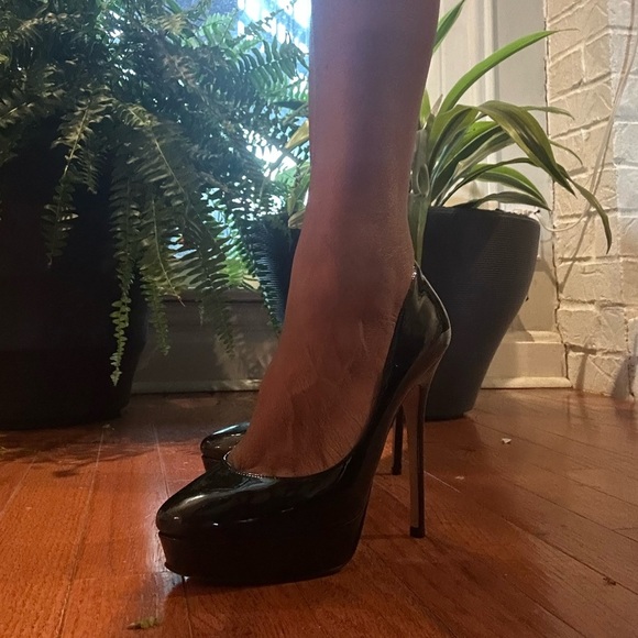 Jimmy Choo Cosmic 120 mm Black Patent Leather Heels Size 37 - Picture 10 of 12
